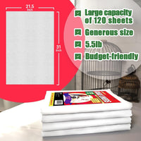 Large Bird Cage Liners, 120 Ink-Free Newsprint Sheets - Large (31" x 21.5") - image 4