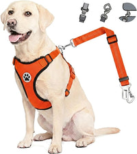 Lukovee Dog Car Harness Seat Belt Set - X-Small / ·Orange