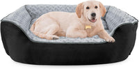 JOEJOY Rectangle Dog Bed for Large Medium Small Dogs - Black / L(30"x 24"x 9")