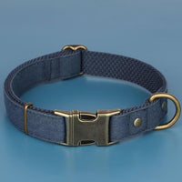 PET ARTIST Dog Collars for Medium Dogs, Soft Padded Premium Nylon Dog Collar with Quick Release Metal Buckle, Durable & Adjustable Pet Collars for Boy Gifts, Blue, M (Fit 13-20")