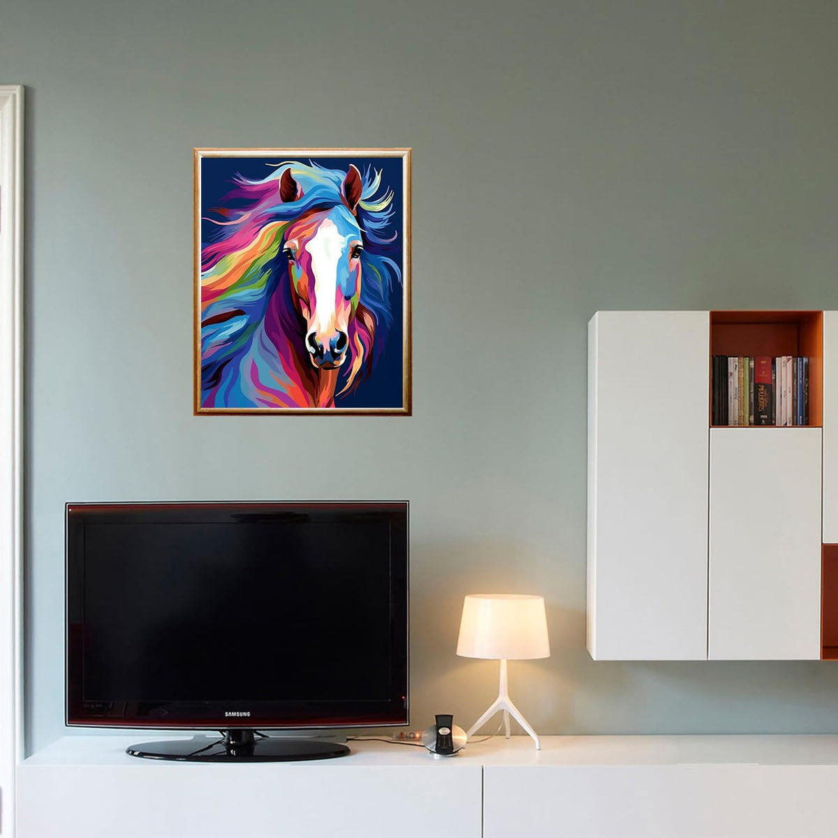 Paint by Numbers DIY Acrylic Painting Kit for Kids & Adults Beginner - Colorful Horse Head Framed - image 2