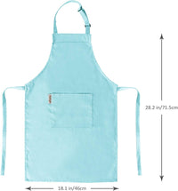Aurya kids apron and chef hat set in light blue with front pocket and adjustable strap - view 40