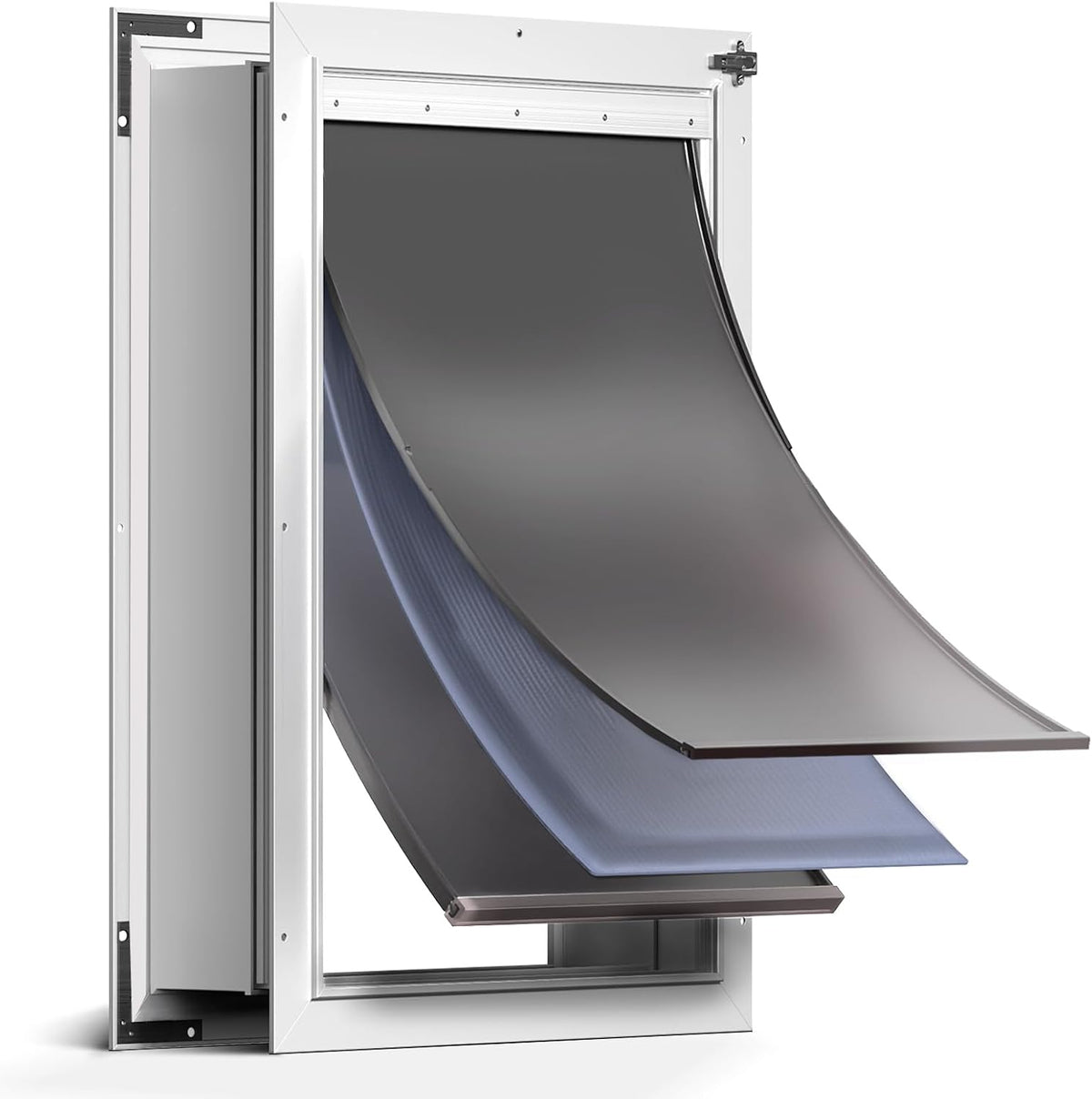 3-Flaps Insulated Aluminum Dog Door for Wall, Pets Up to – Essentials for Dogs - XLarge