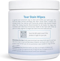 Veterinary Formula Smart Coat Complex Tear Stain Wipes for Dogs & Cats, 100 ct – Gently Wipe Away Debris and Clean Stains Around The Eyes of Pets, Fragrance-Free and Pre-Saturated