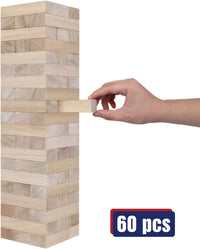 GOTHINK Giant Tumble Tower Game - Natural / M-Over 3.2FT - image 3
