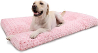 KSIIA Washable Dog Bed Medium Size Dog Crate Bed Plush Pet Mat - Pink / 35.0"L x 23.0"W x 3.5"Th
