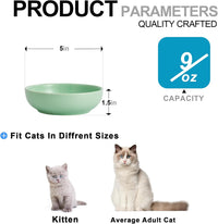 Ceramic Cat Bowls, Howise Pet Bowl Cat Dishes for Food and Water - Green - image 4