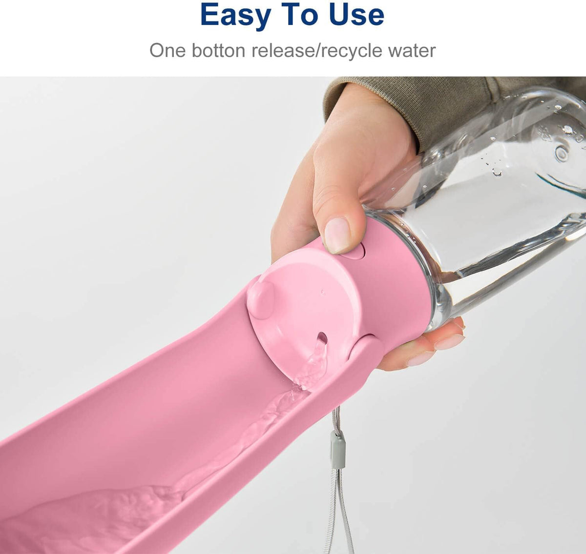 WePet Foldable Portable Dog Water Bottle Puppy Water Dispenser - #03 Pink / 19 oz - image 2