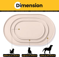 Conlun Dog Food Mat,1/2 Inch Raised Edges Cat Feeding Mat for Spill Containment,BPA-Free Silicone - 32"L x 32"W / Natural Tan - image 4