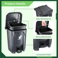 Biubiucat 20L outdoor dog waste container with foot pedal and 150 bags - view 4