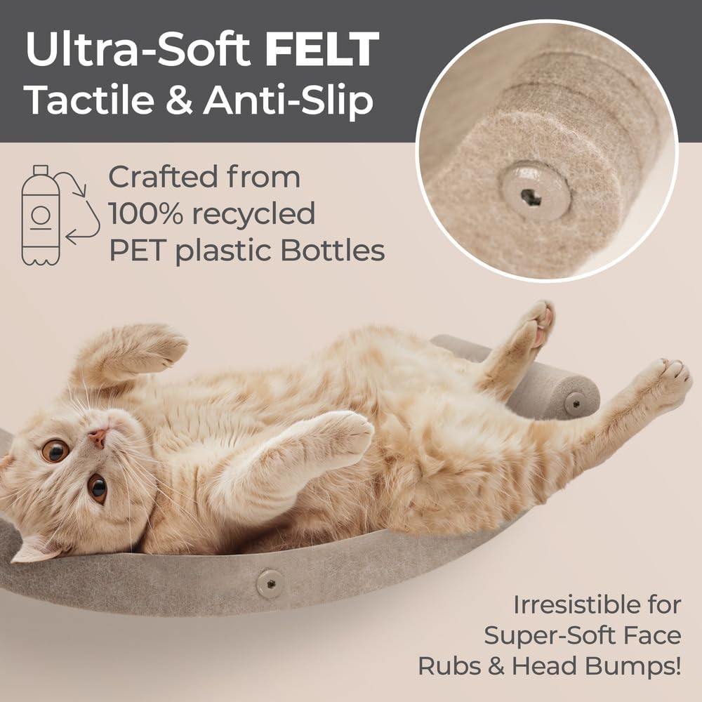 Cat Wall Shelves Set, Indoor & Outdoor by Pryde Pets - Oatmeal / 4 Cat Climbers - image 2