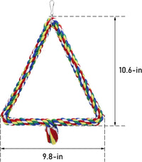 Bird Triangle Rope Swing Colorful Perch Chewing Toy for Parrots - M - image 4