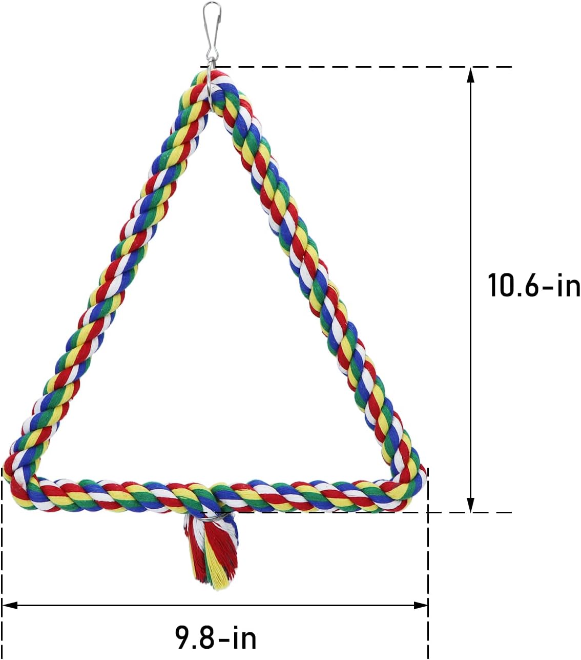 Bird Triangle Rope Swing Colorful Perch Chewing Toy for Parrots - M - image 4