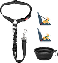 Lukovee Dog Car Seat Belt, Headrest Restraint, Headrest - Black / ·Headrest + Clip + 1 Bowl, 1 Pc