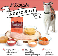 Human-Grade Mixed Variety Pack Wet Cat Food Pouch — Moist, Soft Cat Food Mixer, Topper, and Rotational Meal (6 Chicken, 6 Salmon) by Portland Pet Food Company