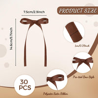 30 Pack Bow Cake Toppers Black Ribbon Bows for Cake Halloween Party - Brown - image 3