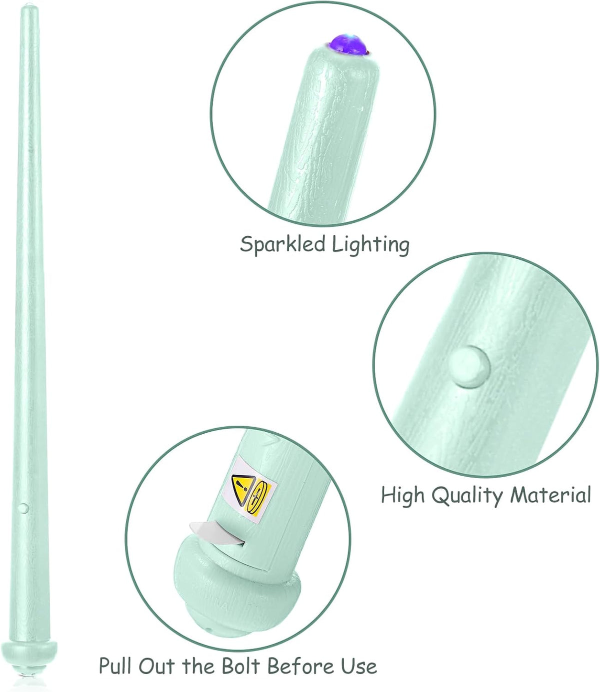 Gejoy 2 Pcs Magic Wand for Kid Light up with Sound - Light Green - image 4