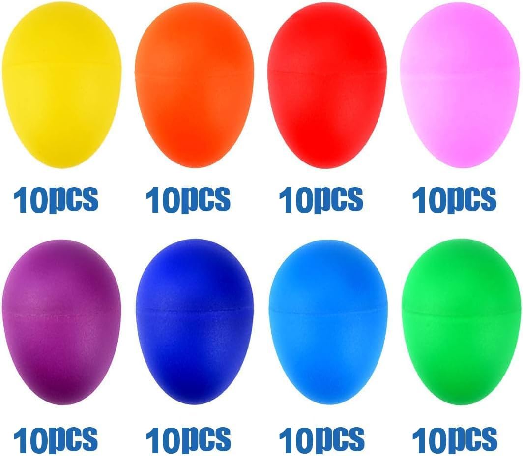 Augshy 40PCS Plastic Egg Shakers Percussion Musical Maracas Easter - 80 - image 3