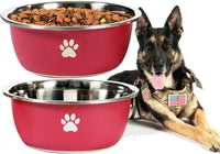 Large Dog Water Bowl 2 Pack, Aqua - Red - 2 Pack / 1.3 Gallons - XL (100lb + breed)