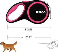 Retractable Dog Leash, 26ft Dog Leash for Small Medium Large Dogs Up to 110lbs, 360° Tangle-Free - 26 ft / Black Pink - image 2