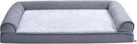 Amazon Basics Living Room Couch Dog Bed with Premium Foam, Pressure-Relief Support for Dogs up to 55lbs, Machine Washable Cover, Large Sized (36" x 27"), Grey