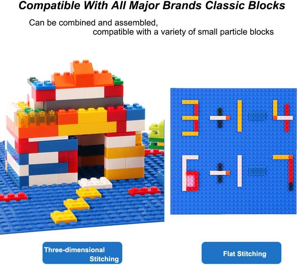 LVHERO 8 Pack Classic Baseplates Building Plates for Building Bricks - Blue / 8 - image 3