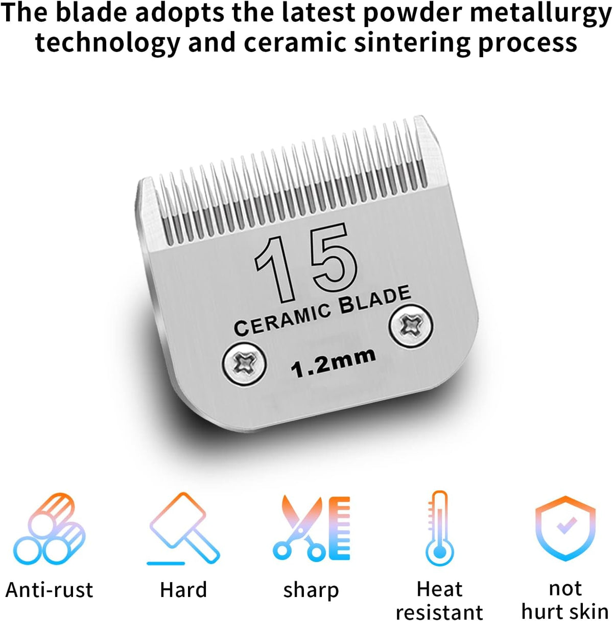 10# Dog Grooming Ceramic Blades, Compatible with Andis, Oster A5 - 3pc 15:3/64''(1.2mm) / Silver - image 2
