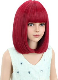 PATTNIUM kids short chocolate brown bob wig with bangs - view 33