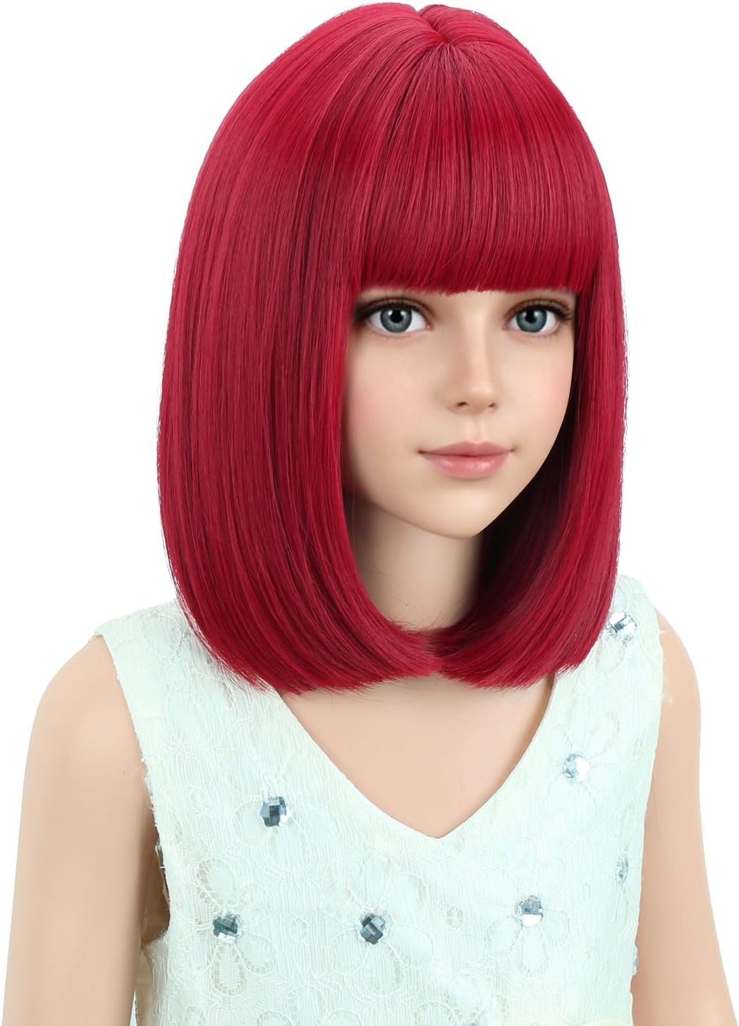PATTNIUM kids short chocolate brown bob wig with bangs - view 33