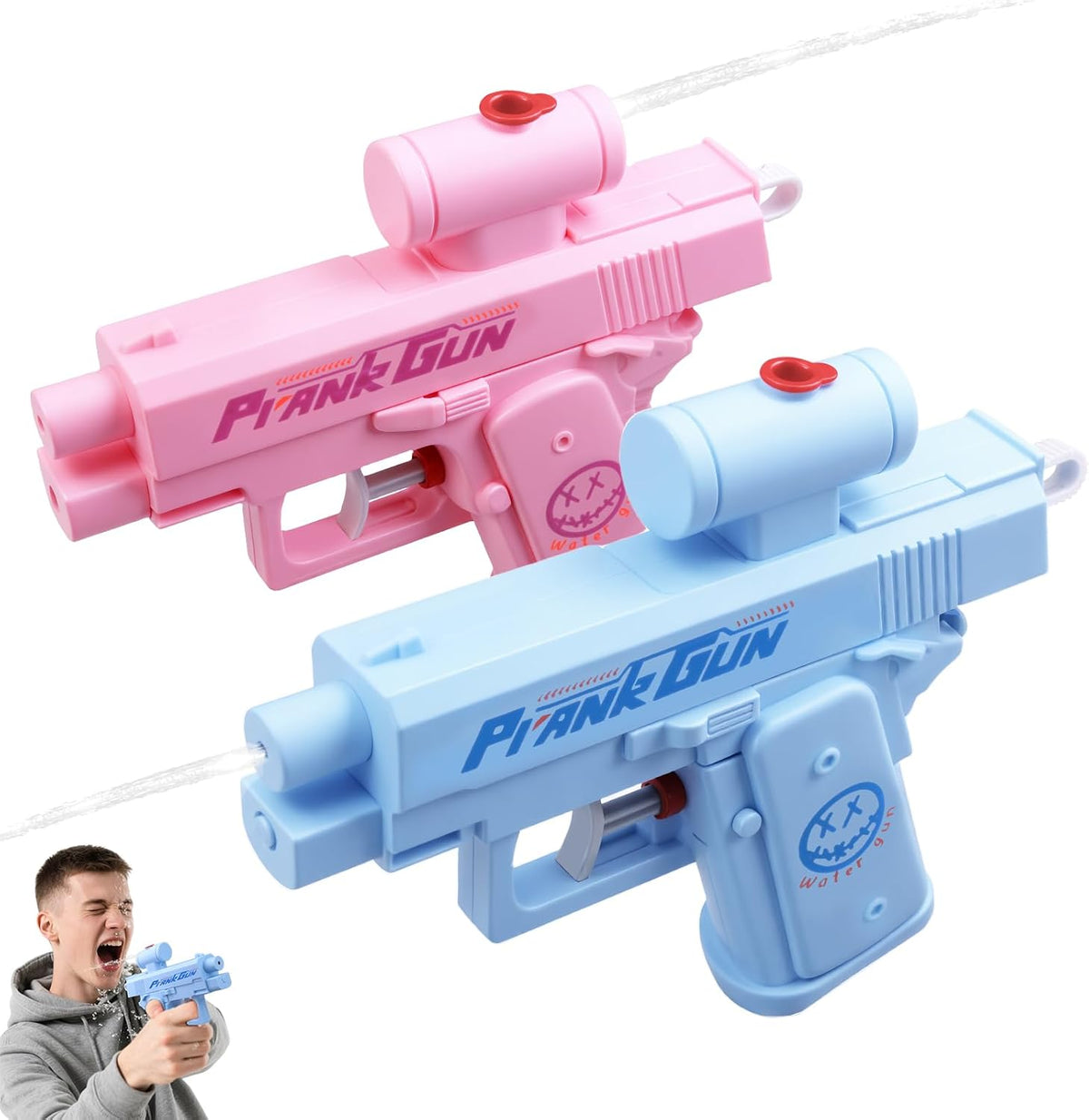 Dexspoeny 2 two-way prank water guns with forward and reverse spray nozzles