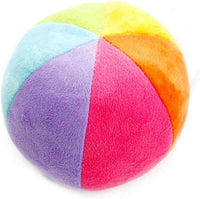 ZaH 5 inch rainbow baby rattle ball in soft polyester plush