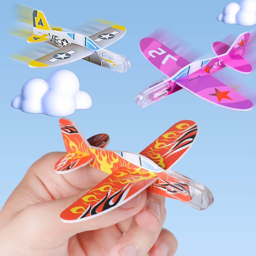 Manmel 50 Pcs Foam Gliders Planes Toys for Kids, Paper Airplane - Medium - image 4