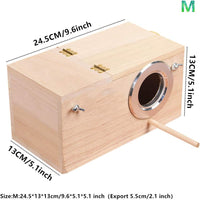 YJJKJ Wood Parakeet Nest Box with Natural Nesting Pads - Medium - image 3