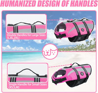 EMUST Dog Life Jacket, High Visibility Dog Life Vests with 2 Rescue Handles – Essentials for Dogs - XXL / Pink - image 2