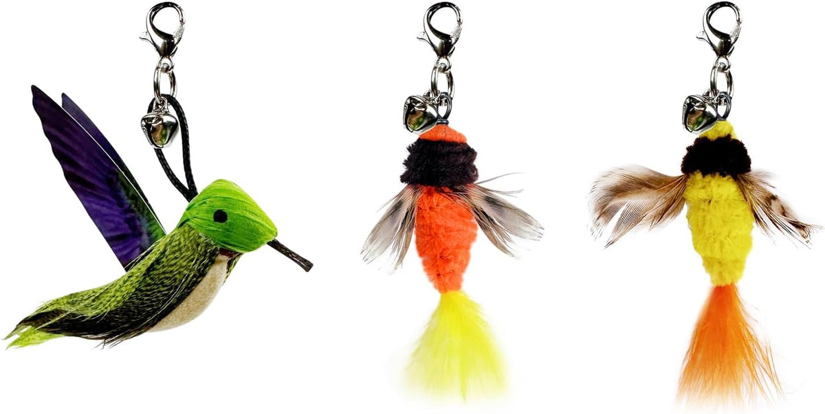 TTcat 3 Pack Grasshopper Cat Wand Refills - 3Pcs (Insects+Hummingbird)