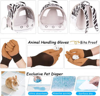 Portable Small Animal Backpack Travel Breathable Pet Carrier Bag - Zebra Print / Backpack - image 3