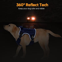 Heavy-Duty Tactical Dog Harness for Large Dogs, No Pull Adjustable Reflective Pet Vest with Molle System, K9 Military-Grade Control for Service Training, Outdoor & 10+ Breeds, Dazzling Blue, Large