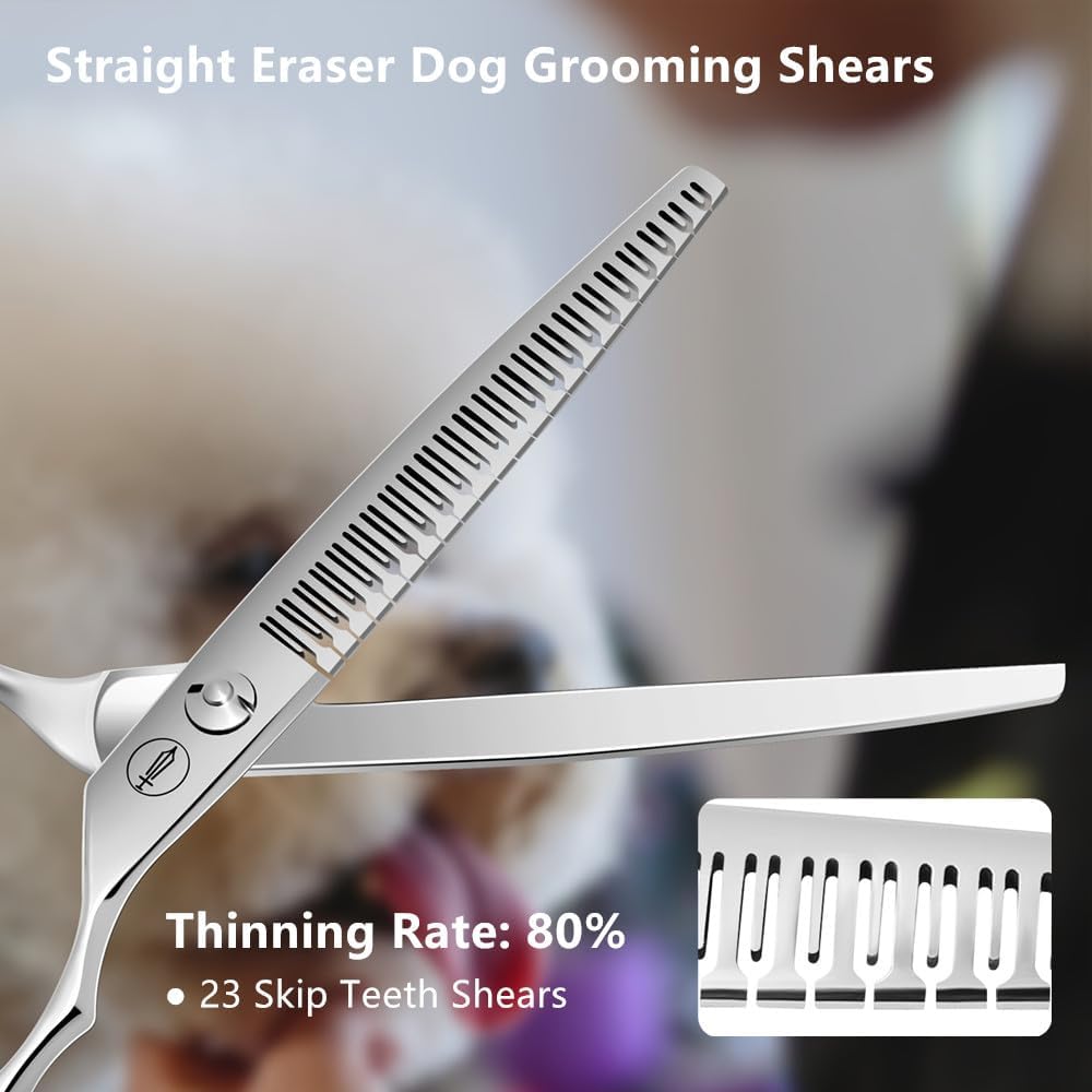 Curved Dog Grooming Scissors, Trimming Face and Paws. - Eraser / 7.0" - image 3