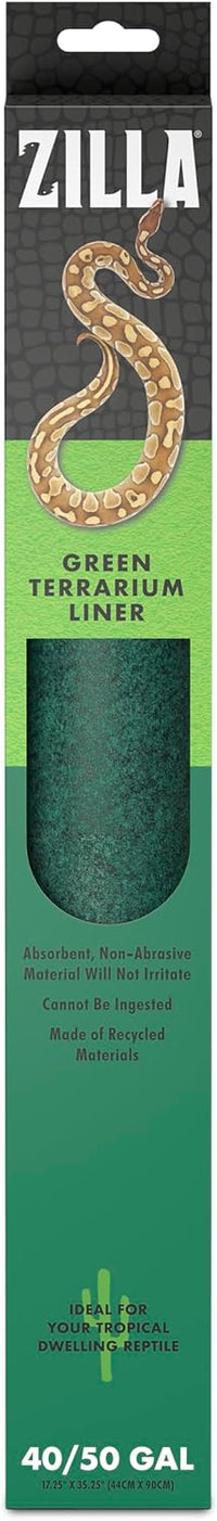 Zilla Reptile Terrarium Bedding Substrate Floor Liner, Green - 17.25" x 35.25"