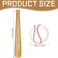 Lewtemi inflatable baseball set with two wood grain bats and one inflatable baseball - view 5