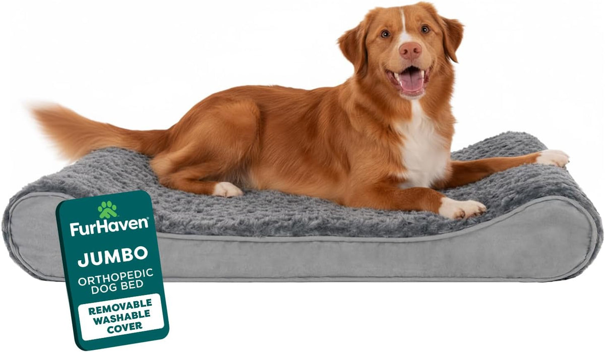 FurHaven Orthopedic Dog Bed for Large Dogs - Jumbo/XL / Gray