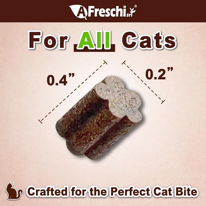 Afreschi Natural Cat Treats Chicken & Mackerel Star Shape 6 oz, All-Natural, High-Protein, Grain-Free, Healthy, Low-Fat, Easily Digestible