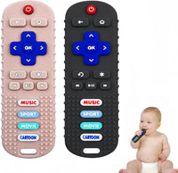 SOLIFEGOBLE 2 Pack Baby Teether Toys - Black + Coral color