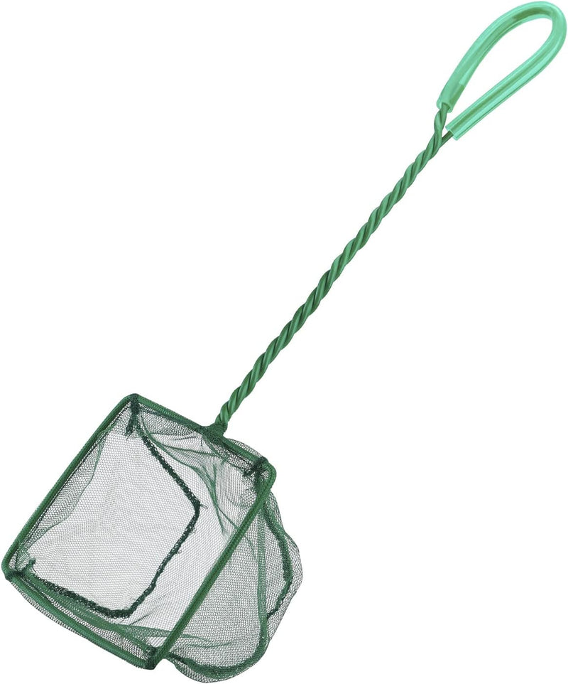 Pawfly Aquarium Fish Net with Braided Metal Handle Square Net - 1 Pack / 4 Inch