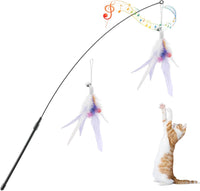 Pawaboo Cat Feather Wand Interactive Toy - Purple