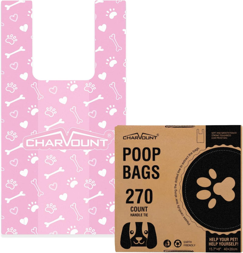 Charmount 200 Pack Dog Poop Bags Rolls with Zippered Pouch Dispenser - 270