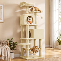Feandrea Cat Tree, Multi-Level Condo - 59.5 Inches / Beige