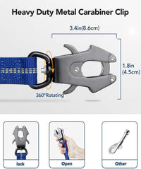 Joytale Tactical Bungee Dog Leash, Shock Absorbing No Pull - Navy Blue