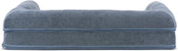 Furhaven Cooling Gel Dog Bed for Medium/Small Dogs w/ Removable Bolsters & Washable Cover, For Dogs Up to 35 lbs - Sherpa & Chenille Sofa - Orion Blue, Medium