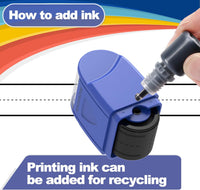 Handwriting Lines Stamp Roller Self-Inking Line Rolling Stamps - Yellow+blue - image 3